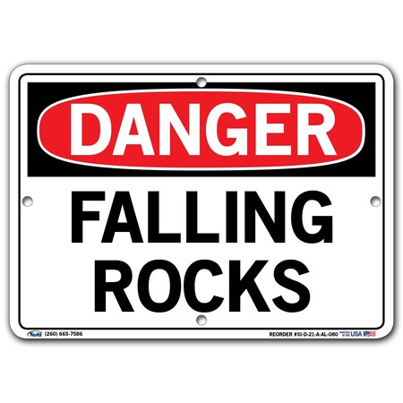 Vestil Aluminum Sign, 7-1/2" H, 10-1/2" W, Aluminum, Rectangle, SI-D-21-A-AL-080 SI-D-21-A-AL-080